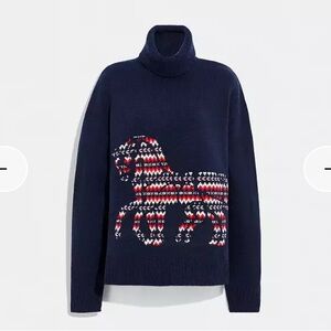 Coach Restored Horse And Carriage Intarsia Turtleneck Sweater BNWT sold out !!